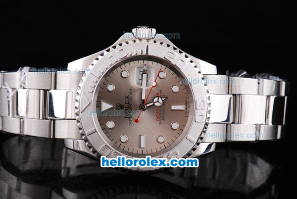 Rolex Yacht-Master Oyster Perpetual Chronometer Automatic with Chocolate Brown Dial,White Bezel and White Round Bearl Marking-Small Calendar - Click Image to Close